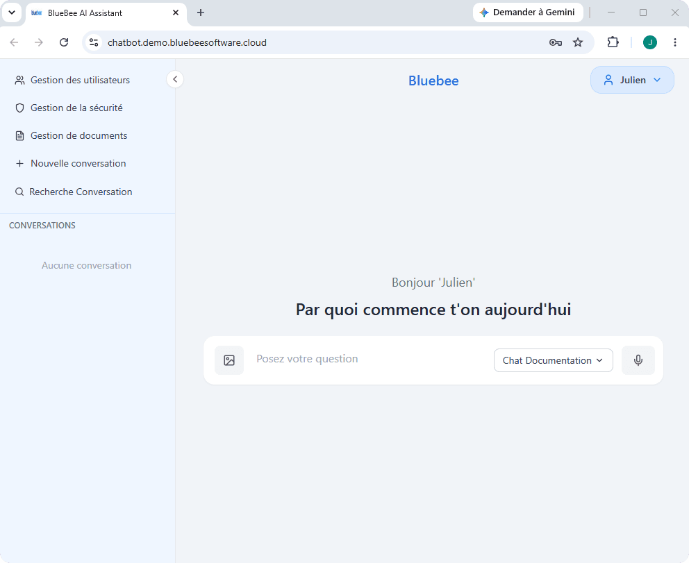 L'assistant conversationnel Bluebee en action